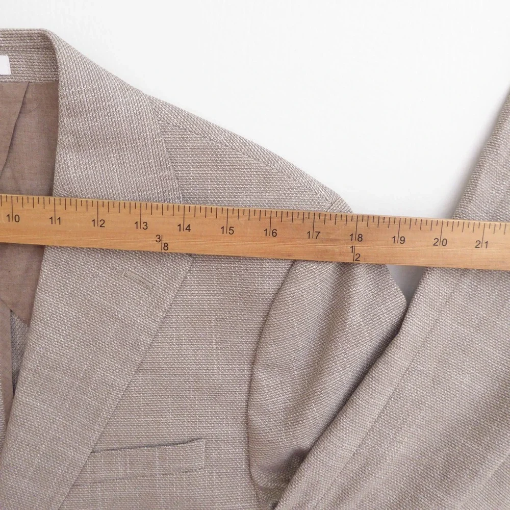 Calvin Klein Mens Blazer Beige Recycled Polyester Viscose Blend 40R Slim Fit
